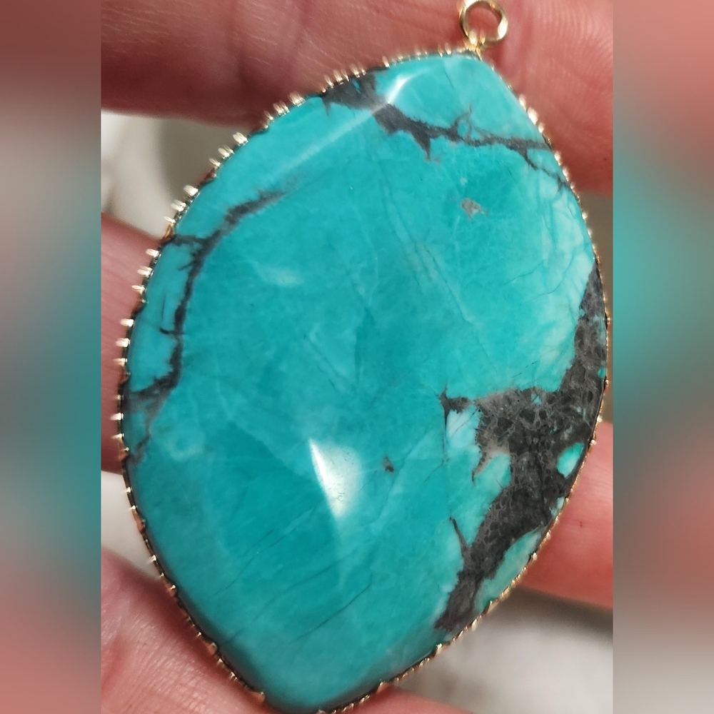 Multi-Faceted/Polished Teardrop Stone Pendant 2.25" & About 25g HEAVY! No Bale